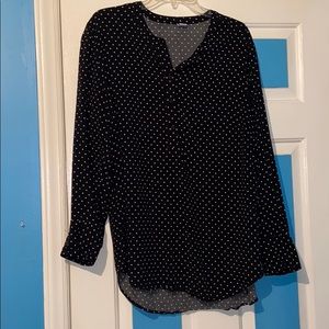 Black & white polka dot blouse.